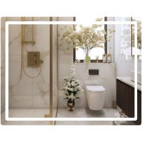 Дзеркало Qtap Mideya MI1) 1200х800 з LED-підсвічуванням Touch, з антизапотіванням, димером, рег. яскравості QT2078F12080