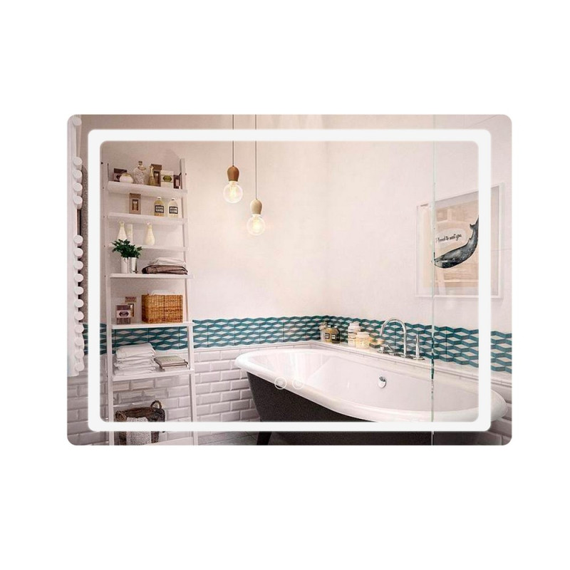 Зеркало Qtap Mideya (DC-F908) 800х600 с LED-подсветкой Touch, с антизапотеванием QT2078F908W