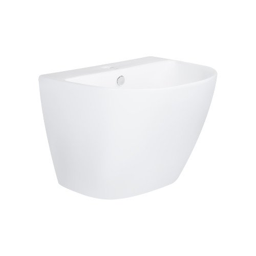 Раковина подвесная моноблок Qtap Leo 540х450х430 White с донным клапаном QT111101GW