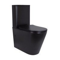 Унітаз підлоговий Qtap Scorpio Ultra Quiet безобідковий з сидінням Soft-close MATT BLACK QT14226088AMB