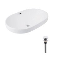 Комплект Qtap Leo: Раковина врізна овальна 590x400x170 мм White + Донний клапан PU02O Комплект Qtap Leo: Раковина врізна овальна 590x400x170 мм White + Донний клапан PU02O