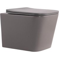 Унітаз підвісний Tern Ultra Quiet 490×365×325 мм, Stone Grey, з сидінням Slim Duroplast / Soft-close / Quick Release QT17332303ASSG Qtap