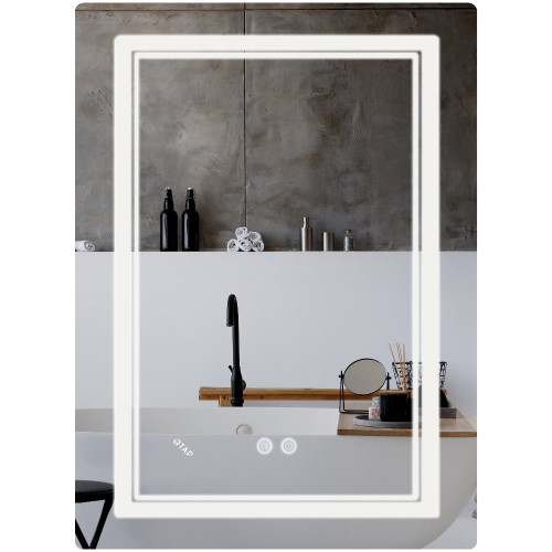 Зеркало Qtap Cardinal (CA2) 600х800 с LED-подсветкой Touch, с антизапотеванием, с диммером, рег. темп. цвета (3000-6500K) Reverse QT0478C608048453