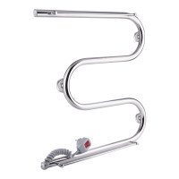 Сушарка рушників електрична Qtap Snake shelf (CRM) 500x500 LE з тримачем рушників