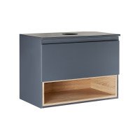 Тумба підвісна Qtap Robin 600х476х437 Graphite/Whitish oak зі стільницею QT1379TPН6002GWO Тумба підвісна Qtap Robin 600х476х437 Graphite/Whitish oak зі стільницею QT1379TPН6002GWO