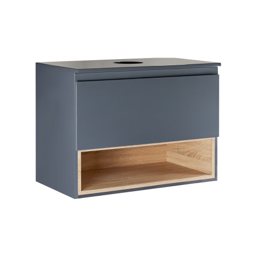 Тумба подвесная Qtap Robin 600х476х437 Graphite/Whitish oak со столешницей QT1379TPН6002GWO Тумба подвесная Qtap Robin 600х476х437 Graphite/Whitish oak со столешницей QT1379TPН6002GWO