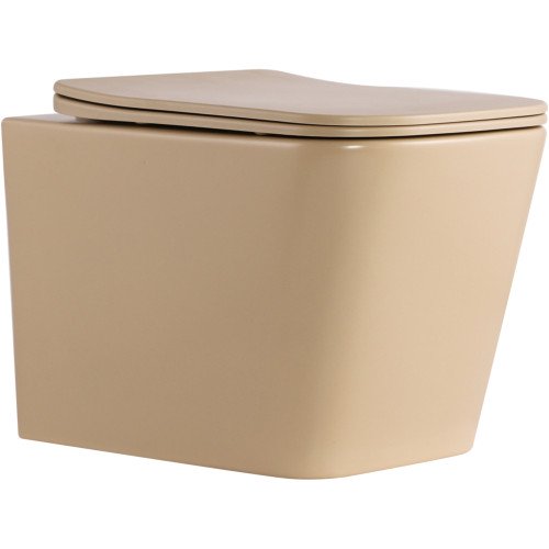 Унитаз подвесной Tern Ultra Quiet 490×365×325 мм, Beige, с сиденьем Slim Duroplast / Soft-close / Quick Release QT17332303ASSB Qtap
