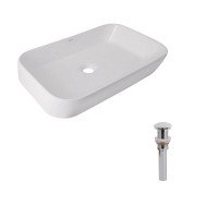 Комплект Qtap Scorpio: Раковина накладная 550x390x120 мм, White, прямоугольная + Донный клапан Pop-up PU02