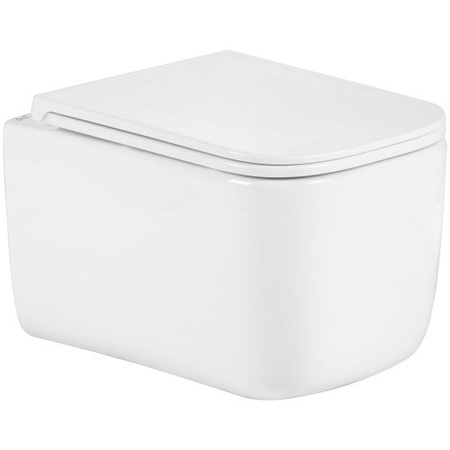 Унітаз підвісний Qtap Gemini Ultra Quiet 485×340×350 мм, White, з сидінням Slim Duroplast / Soft-close / Quick Release QTTAU26W49119