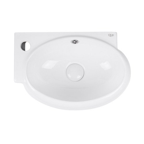 Раковина Qtap Leo 420x280x150 White з донним клапаном QT11115011LW Раковина Qtap Leo 420x280x150 White з донним клапаном QT11115011LW