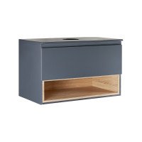 Тумба підвісна Qtap Robin 700х476х437 Graphite/Whitish oak зі стільницею QT1379TPН7002GWO Тумба підвісна Qtap Robin 700х476х437 Graphite/Whitish oak зі стільницею QT1379TPН7002GWO