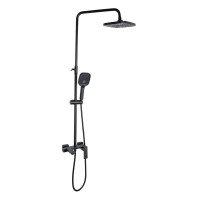 Душова система універсальна Qtap Gemini на три споживача (з виливом) QTGEM111BLM45686 Black Matt