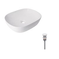 Комплект Qtap Aquarius: Раковина накладная прямоугольная 465x375x115 мм White + Донный клапан PU02