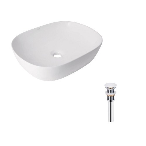 Комплект Qtap Aquarius: Раковина накладна прамокутна 465x375x115 мм White + Донний клапан PU02