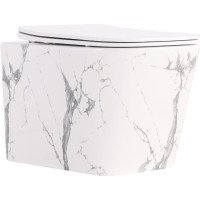 Унітаз підвісний Tern Ultra Quiet 490×365×325 мм, Marble, з сидінням Slim Duroplast / Soft-close / Quick Release QT17332303ASMR Qtap