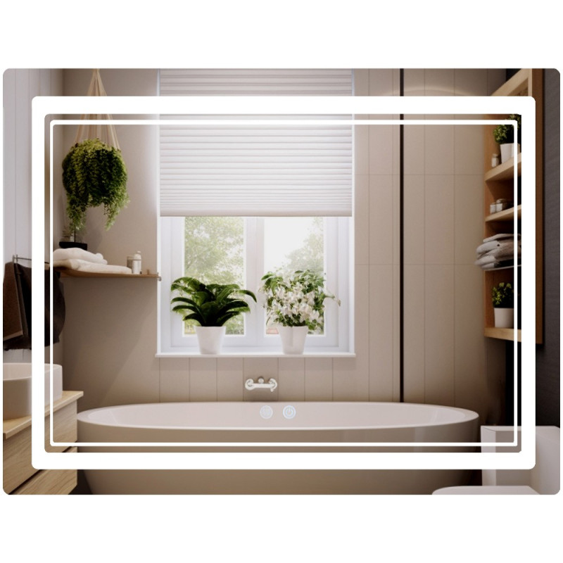 Зеркало Qtap Cardinal (CA2) 1000х800 с LED-подсветкой Touch, с антизапотеванием, с диммером, рег. темп. цвета (3000-6500K) QT0478C1008048455