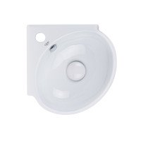 Раковина Qtap Leo 390x365x130 White з донним клапаном QT11115010W Раковина Qtap Leo 390x365x130 White з донним клапаном QT11115010W