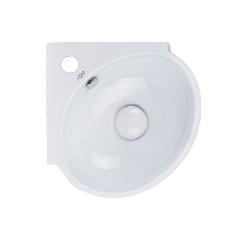Раковина Qtap Leo 390x365x130 White з донним клапаном QT11115010W Раковина Qtap Leo 390x365x130 White з донним клапаном QT11115010W