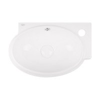 Раковина Qtap Leo 420x280x150 White з донним клапаном QT11115011RW Раковина Qtap Leo 420x280x150 White з донним клапаном QT11115011RW