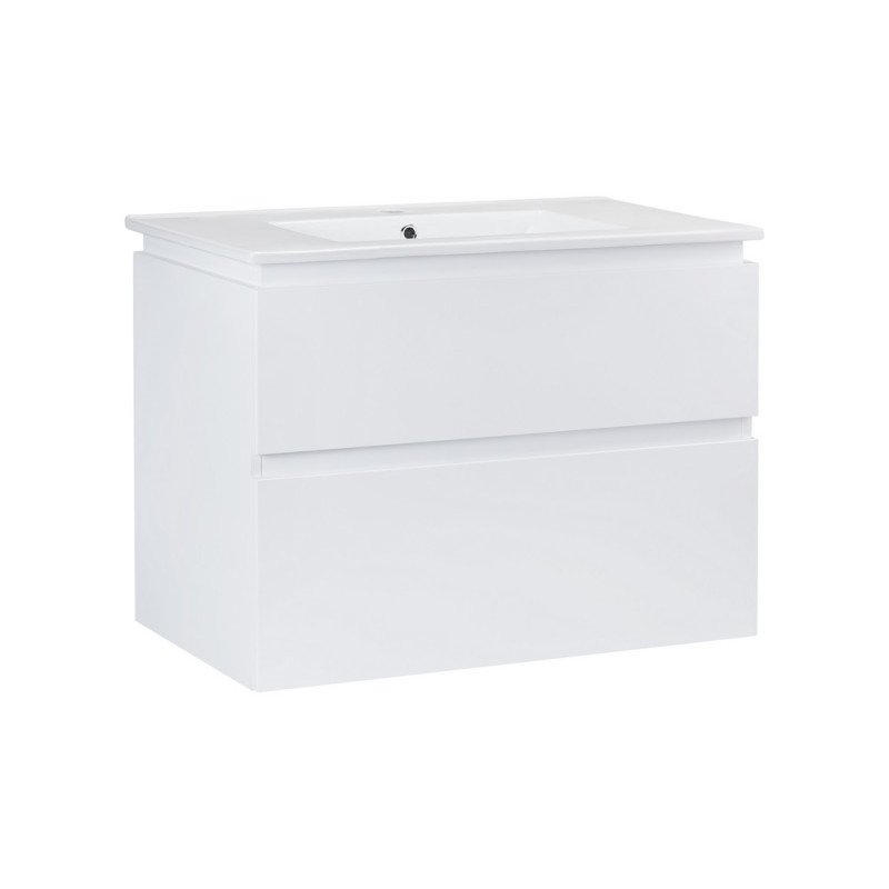 Комплект Qtap Albatross 810х725х460 White тумба подвесная + раковина врезная QT0172TP800D3080CW