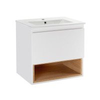 Комплект Qtap Robin 600х580х437 White/Whitish oak тумба підлогова + раковина урізна QT1372TPВ6001WWO Комплект Qtap Robin 600х580х437 White/Whitish oak тумба підлогова + раковина урізна QT1372TPВ6001WWO