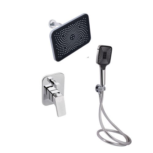 Комплект для душа Qtap Namesti Chrome: Смеситель QTNAM6225102NC + Лейки (QTRUC125CRM45954,QTHLA107CRM45784) + Шланг QTHADPVC200C + QTCRMBH130 Комплект для душа Qtap Namesti Chrome: Смеситель QTNAM6225102NC + Лейки (QTRUC125CRM45954,QTHLA107CRM45784) + Шланг QTHADPVC200C + QTCRMBH130