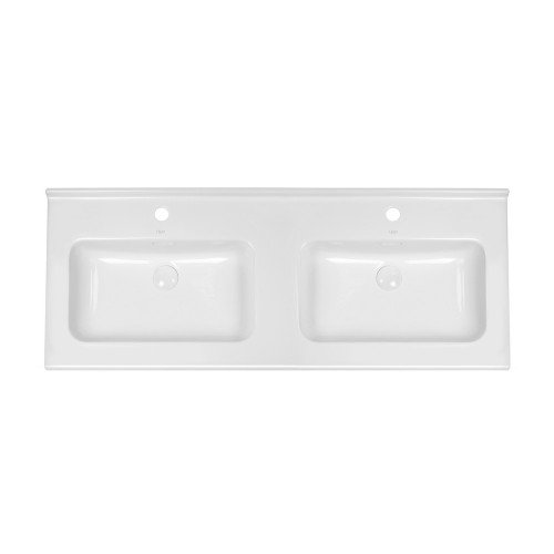 Раковина двойная Qtap Albatross 1210х467х195 White с донным клапаном QT0111FL8167GW