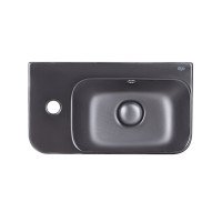 Раковина Qtap Tern 450х260х155 Matt black з донним клапаном QT17115117LMB Раковина Qtap Tern 450х260х155 Matt black з донним клапаном QT17115117LMB
