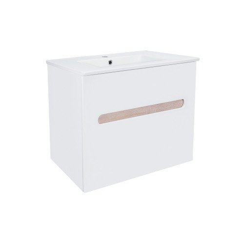 Комплект Qtap Virgo 700х580х437 White/Whitish oak тумба подвесная + раковина врезная QT1872TPА7013070CW Комплект Qtap Virgo 700х580х437 White/Whitish oak тумба подвесная + раковина врезная QT1872TPА7013070CW