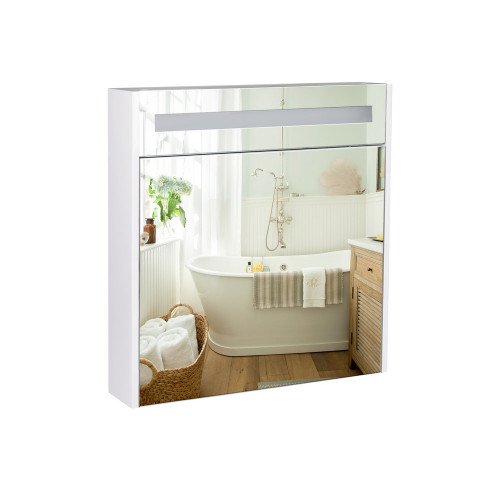 Зеркальный шкаф подвесной Qtap Robin 700х730х145 White с LED-подсветкой QT1377ZP7001W Зеркальный шкаф подвесной Qtap Robin 700х730х145 White с LED-подсветкой QT1377ZP7001W