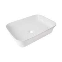 Раковина накладная Qtap Virgo N прямоугольная без донного клапана WHITE QT18116308W
