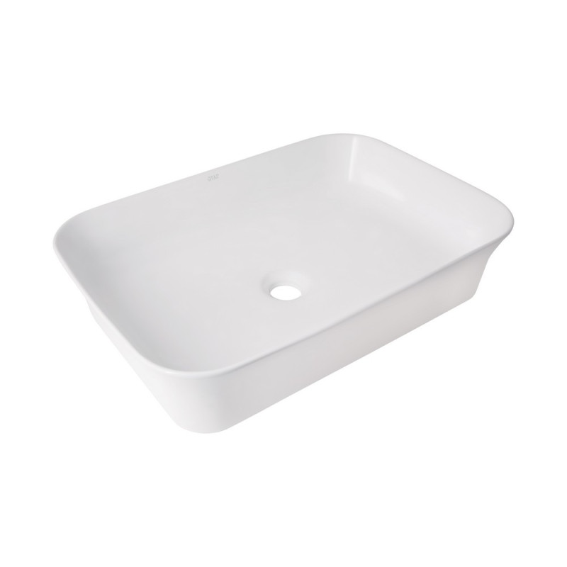 Раковина накладная Qtap Virgo N прямоугольная без донного клапана WHITE QT18116308W