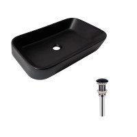 Комплект Qtap Scorpio: Раковина накладна прамокутна 550х390х120 мм Matt Black + Донний клапан PU03