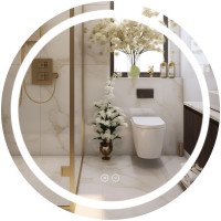 Дзеркало Qtap Mideya (MI6) R700 з LED-підсвічуванням Touch, з антизапотіванням, димером, рег. яскравості QT2078NCR7070W