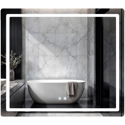 Зеркало Qtap Mideya (MI2) 800х700 с LED-подсветкой Touch, с антизапотеванием, с диммером, рег. яркости QT2078NCF807048476