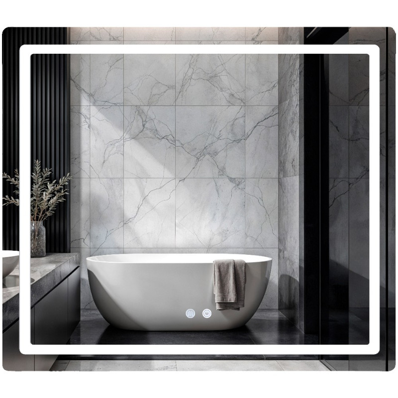 Зеркало Qtap Mideya (MI2) 800х700 с LED-подсветкой Touch, с антизапотеванием, с диммером, рег. яркости QT2078NCF807048476