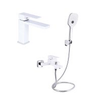 Акційний набір Qtap: Змішувач для раковини QTGEM270CRW45675 Chrome/White + Змішувач для ванни (з душовим гарнітуром) QTGEM259CRW45683 Chrome/White Акційний набір Qtap: Змішувач для раковини QTGEM270CRW45675 Chrome/White + Змішувач для ванни (з душовим гарнітуром) QTGEM259CRW45683 Chrome/White