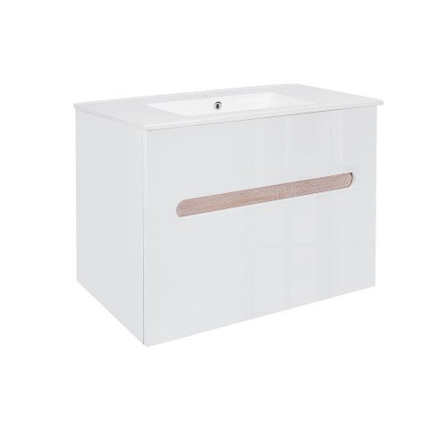 Комплект Qtap Virgo 800х580х437 White/Whitish oak тумба подвесная + раковина врезная QT1872TPА8013080CW Комплект Qtap Virgo 800х580х437 White/Whitish oak тумба подвесная + раковина врезная QT1872TPА8013080CW