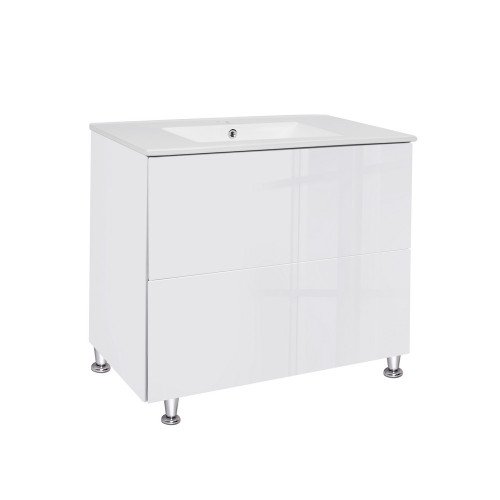 Комплект Qtap Tern 800х725х437 White тумба напольная + раковина врезная QT1771TNL8013080CW Комплект Qtap Tern 800х725х437 White тумба напольная + раковина врезная QT1771TNL8013080CW