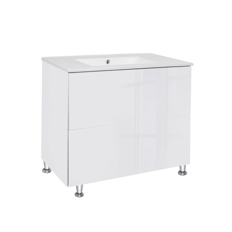Комплект Qtap Tern 800х725х437 White тумба напольная + раковина врезная QT1771TNL8013080CW