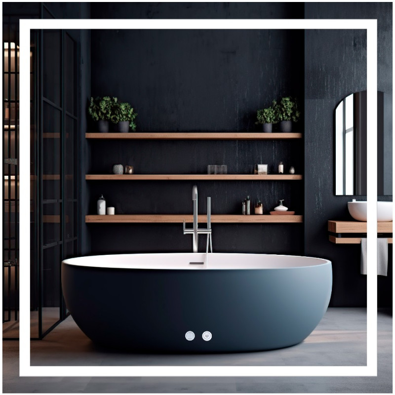 Зеркало Qtap Mideya (MI1) 800x800 с LED-подсветкой Touch, с антизапотеванием, диммером, рег. яркости QT2078NCF808048477