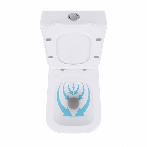 Унитаз-компакт Qtap Crow безободковый с сиденьем Soft-close QT05222170W