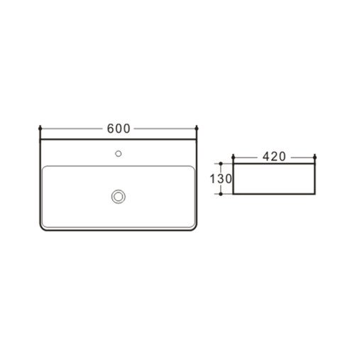 Раковина Qtap Nando 600х420х130 White з донним клапаном QT1211K404W