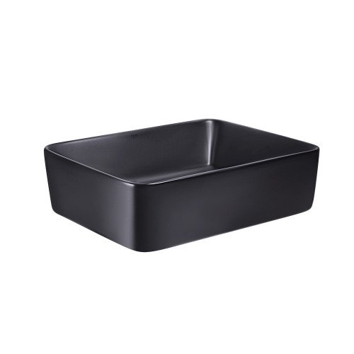 Раковина-чаша Qtap Tern 480х370х135 Matt black с донным клапаном QT172074MBMB