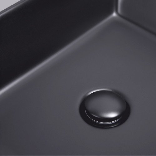Раковина-чаша Qtap Tern 480х370х135 Matt black с донным клапаном QT172074MBMB