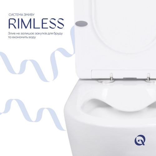 Унітаз-компакт Qtap Stork/Swan безобідковий з сідінням Soft-close QT15222178W
