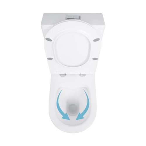 Унітаз-компакт Qtap Stork/Swan безобідковий з сідінням Soft-close QT15222178W