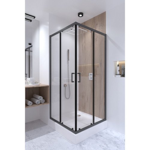 Душова кабіна Qtap Taurus BLA1099SC6 89х89 см, скло Clear 6 мм, покриття CalcLess, без піддона