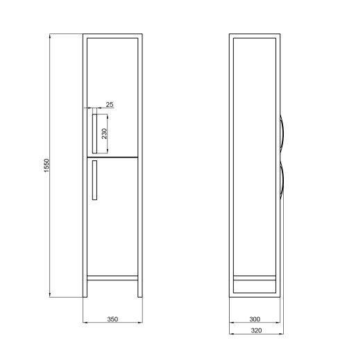 Пенал напольный Qtap Taurus 350х1750х300 Whitish oak QT2475PN175RWO