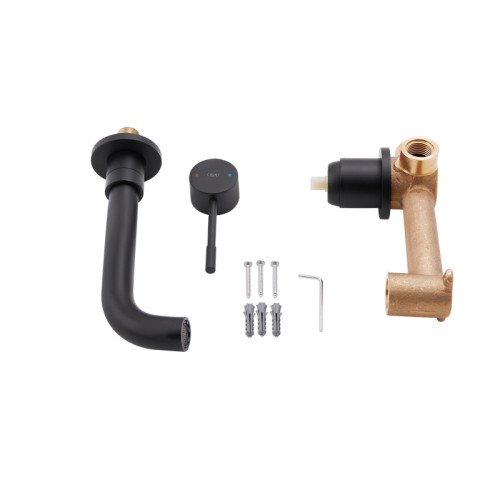 Смеситель для раковины Qtap Scorpio скрытого монтажа QTSCOR3050105B Black Matt